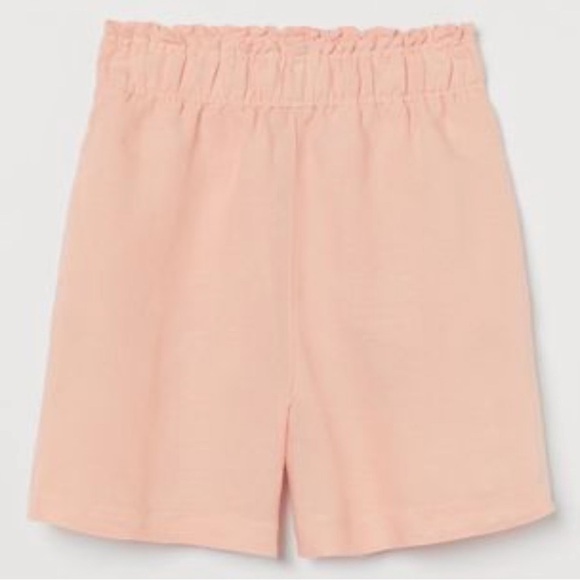 H&M NWOT Peach Linen Blend Shorts - Picture 1 of 5
